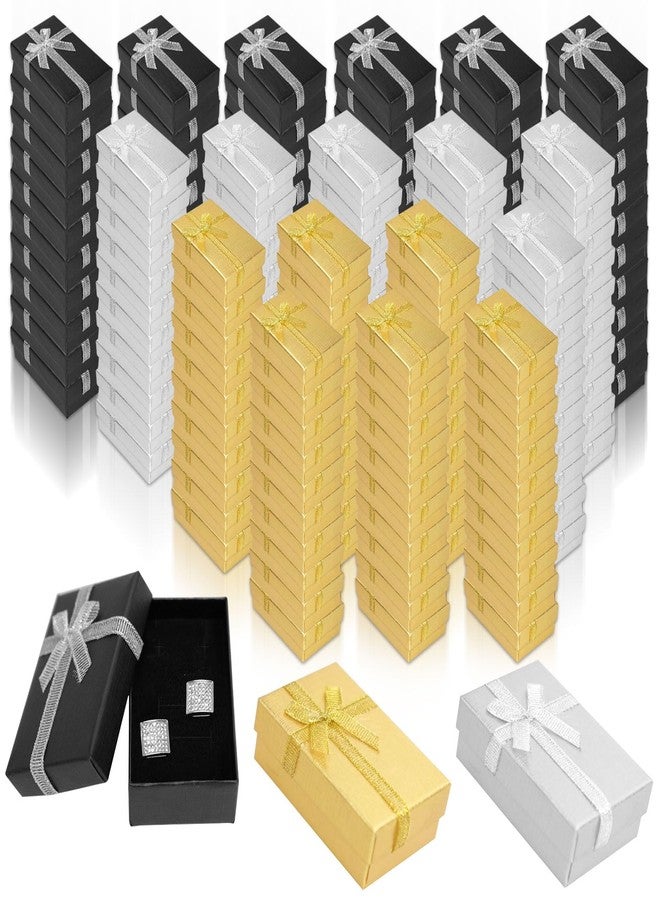 SENONAPO 180 Pcs Jewelry Gift Box Small Ring Gift Boxes with Lids Empty Jewelry Boxes Packaging Gift Wrap Boxes Cardboard Jewelry Boxes with Bows Ribbon for Ring Necklaces Earring Bracelet Anniversaries Gifts - Image 1